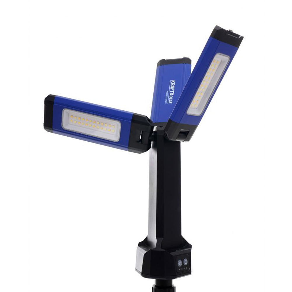 eGOSPODARi.ro Sistem iluminare multifunctional cu trepied si 3 proiectoare LED reglabile, 2000Lm in 2 culori, acumulator 4000mAh, KRAFT Profi K1267, Poza4