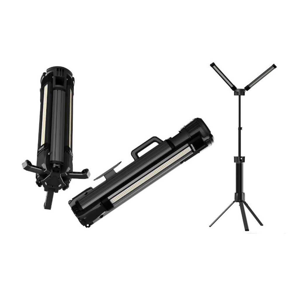 eGOSPODARi.ro Sistem iluminare multifunctional cu trepied si 2 proiectoare LED reglabile, 10000Lm in 2 culori, acumulator 4000mAh, KRAFT Profi K1266, Poza11