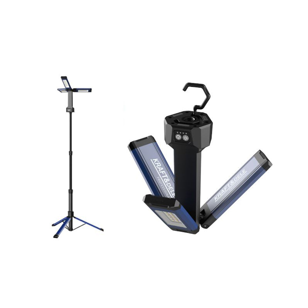 eGOSPODARi.ro Sistem iluminare multifunctional cu trepied si 3 proiectoare LED reglabile, 2000Lm in 2 culori, acumulator 4000mAh, KRAFT Profi K1267, Poza9