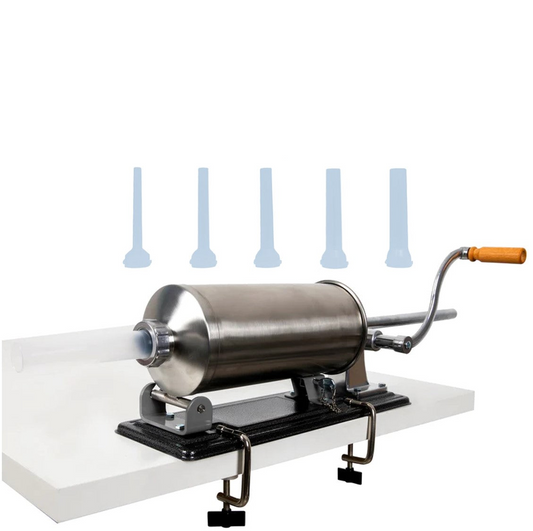 eGOSPODARi.ro % Tulumba 4KG Umplut Carnati, Orizontala, cu 5 Palnii incluse, Porc+Vita+Oaie