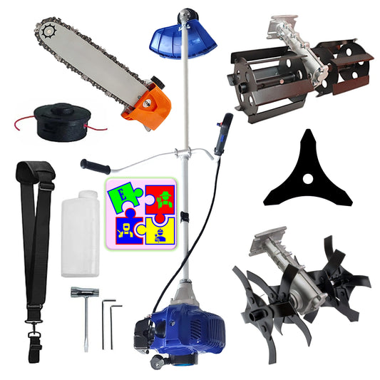 eGOSPODARi.ro % Motocositoarea FERMIERULUI-GOSPODAR, Blue-Efficient, Accesorii si 1xDisc, ALBASTRU-3.4CP, Plus Cap DRUJBA, PRASITOARE, CULTIVATOR