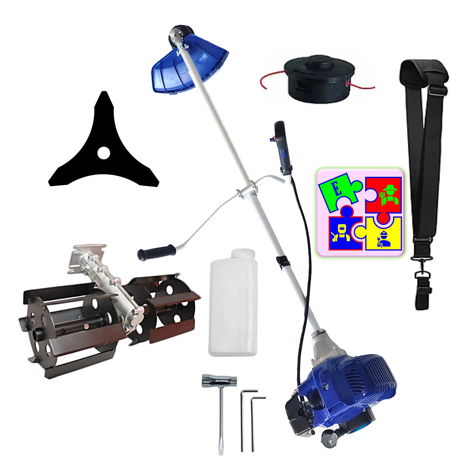 eGOSPODARi.ro % Motocositoarea FERMIERULUI-GOSPODAR, Blue-Efficient, Accesorii si 1xDisc, ALBASTRU-3.4CP, PLUS PRASITOARE