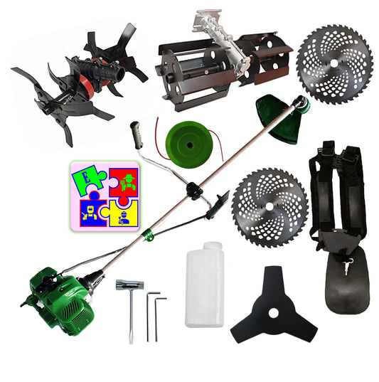 eGOSPODARi.ro % Motocositoarea FERMIERULUI-GOSPODAR, 2xDiscuri Vidia, 1xDisc Stea, 52cc, VERDE-6CP, Plus PRASITOARE, +CULTIVATOR-Profi