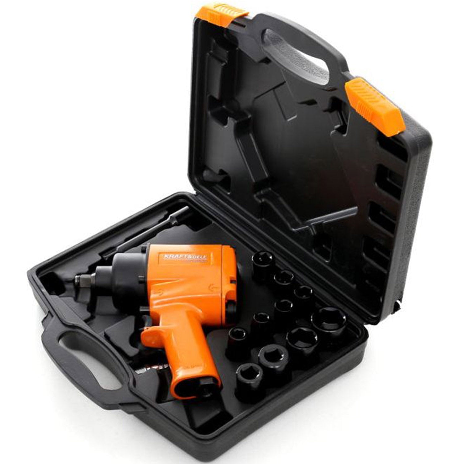 eGospodari.ro % SET Pistol cheie cu impact pneumatic si Capete Tubulare prize KRAFT Profi K1425, Drive 1/2", 1050Nm, 8000RPM