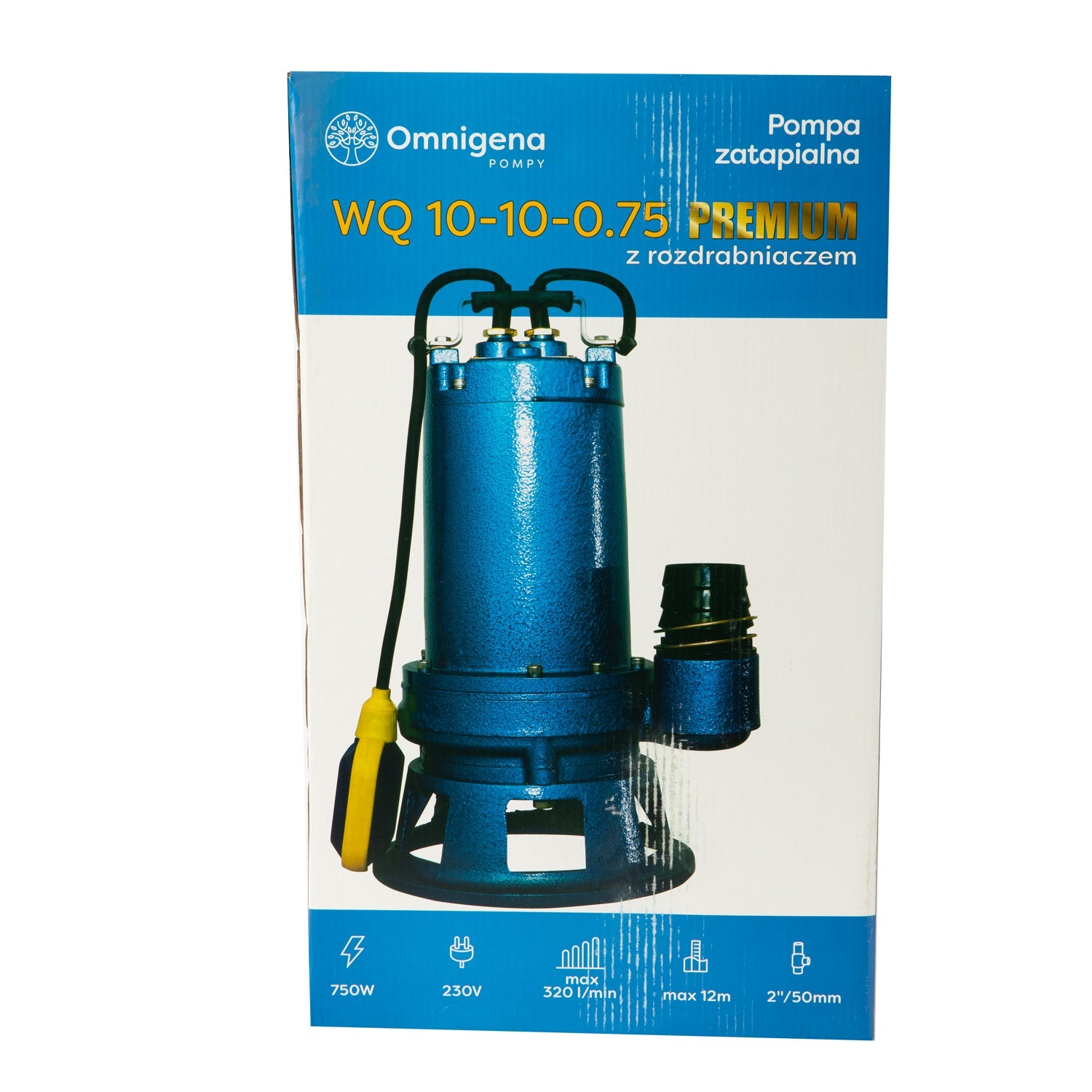 eGospodari.ro % Pompa apa murdara cu tocator OMNI Polonia WQ 10-10-0,75, 0.75KW, debit 250l/min, H refulare 12m, submersibila