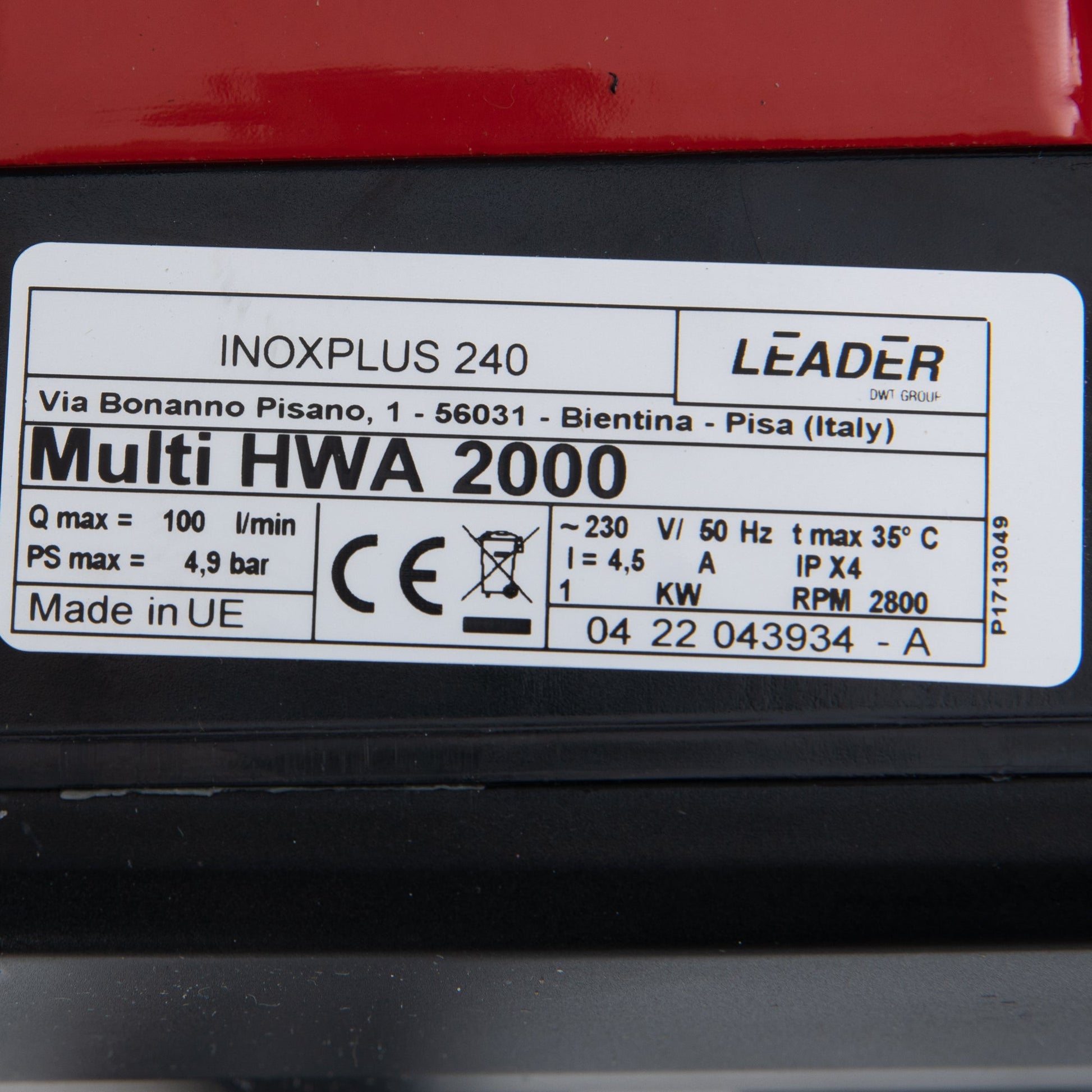 eGospodari.ro % Pompa de suprafata OMNI Polonia Multi HWA 2000, 230V, 1kW, 100l/min, H refulare 46m