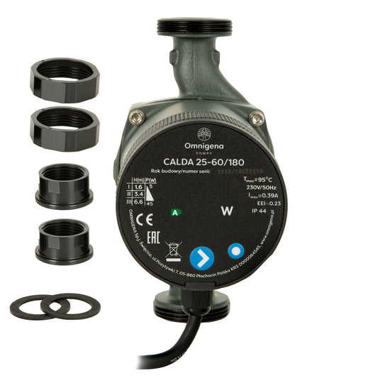 eGospodari.ro % Pompa recirculare centrala OMNI Polonia CALDA 25-60/180, debit 50l/min, putere 30W