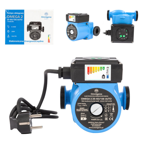 eGospodari.ro % Pompa recirculare centrala OMNI Polonia OMEGA2 25-60/130, debit 3m3/h, putere 45W