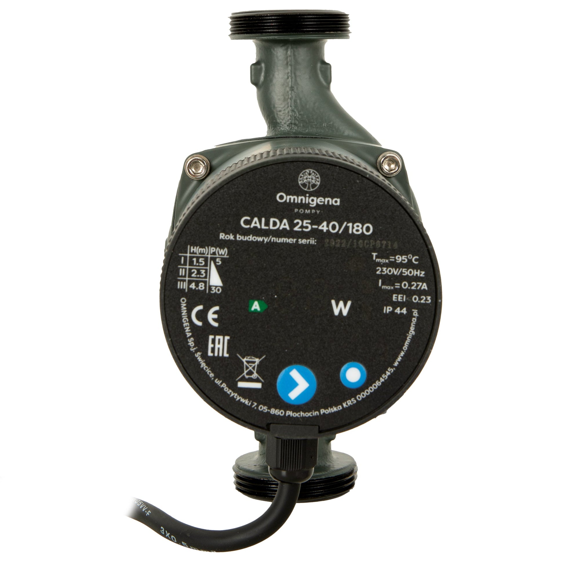 eGospodari.ro % Pompa recirculare centrala OMNI Polonia CALDA 25-40/180, debit 42l/min, putere 30W