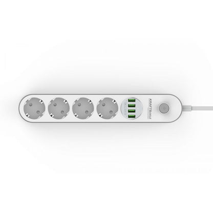 eGospodari.ro % Prelungitor electric 2m cu intrerupator KRAFT Profi K4030 4 prize, 4 mufe USB