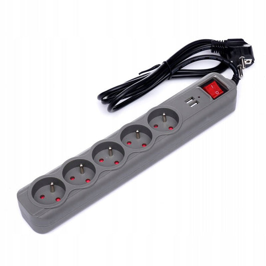 eGospodari.ro % Prelungitor electric 1.5m cu intrerupator KRAFT Profi K4033, 5 prize, 2 mufe USB