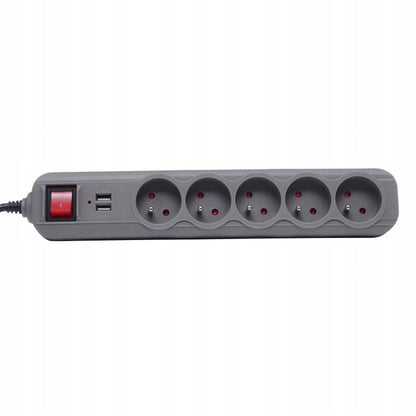 eGospodari.ro % Prelungitor electric 1.5m cu intrerupator KRAFT Profi K4033, 5 prize, 2 mufe USB