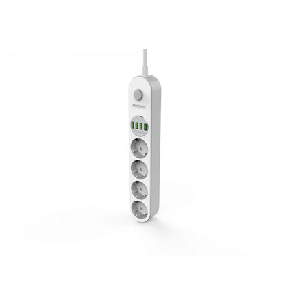 eGospodari.ro % Prelungitor electric 2m cu intrerupator KRAFT Profi K4030 4 prize, 4 mufe USB