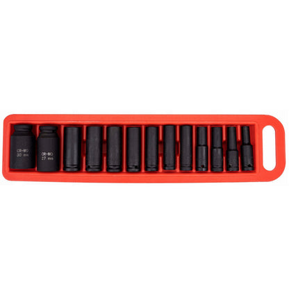eGospodari.ro % Set 13 CHEI Tubulare prize cu impact KRAFT Profi K10521, Drive interior 1/2", 10-30mm, valiza transport inclusa