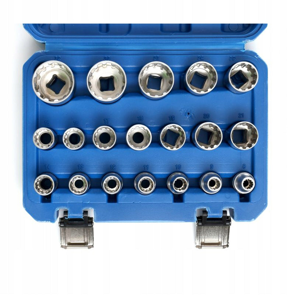 eGospodari.ro % Set 19 CHEI Tubulare prize cu impact KRAFT Profi K10347, 8-32mm, valiza transport inclusa