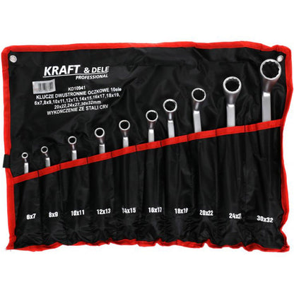 eGospodari.ro % Set chei inelare cu cot, 10 piese, KRAFT Profi K10941, 6-32MM