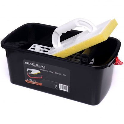 eGospodari.ro % SET SCULE si GALEATA 10L pentru zugravire si finisare placare cu gresie ori faianta, KRAFT Profi K10786