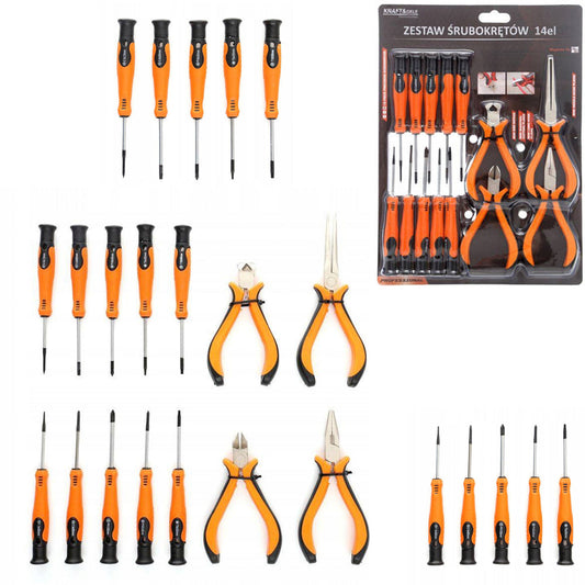 eGospodari.ro % Set surubelnite si clesti KRAFT Profi K10894, 14 buc