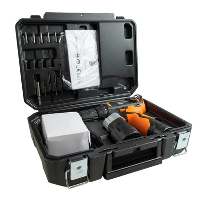 eGospodari.ro % SET Surubelnita cu acumulator KRAFT Profi K1670, include 2 acumulatori 12 V, 6 burghie si 6 biti incluse