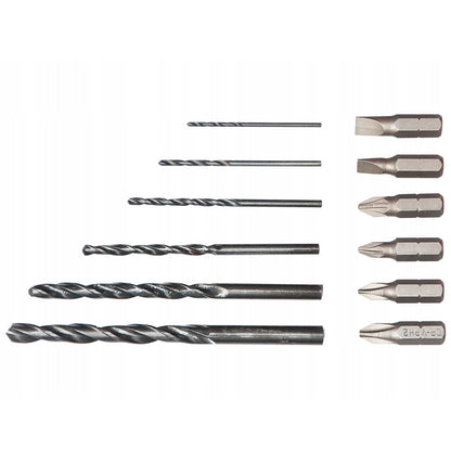 eGospodari.ro % SET Surubelnita cu acumulator KRAFT Profi K1670, include 2 acumulatori 12 V, 6 burghie si 6 biti incluse